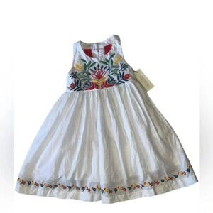 Rachel Zoe White Flower Embroidered & Crochet Sleeveless A-Line Dress Size 3T